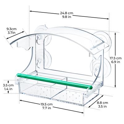 Show full view: Yarty Outdoor Transparent Acrylic Window Wild Bird Feeder slide 2 of 9
