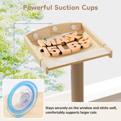 Show full view: Yafylly Sunbathing & Observation 49.2-in Cat Window Perch Tree with Resting Platform, Natural, Large slide 5 of 9