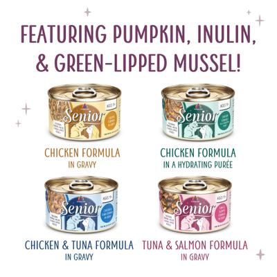 Show full view: Weruva Senior Timeless Tails Variety Pack Canned Cat Food, 12 count, 3-oz can slide 6 of 10