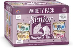 Weruva Senior Timeless Tails Variety Pack Canned Cat Food, 12 count, 5.5-oz can