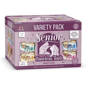 Weruva Senior Timeless Tails Variety Pack Canned Cat Food, 12 count, 5.5-oz can