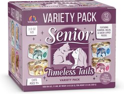 Weruva Senior Timeless Tails Variety Pack Canned Cat Food, 12 count, 3-oz can