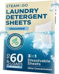 Steam & Go Laundry 3-in-1 Dissolvable Detergent Sheets, 30 count