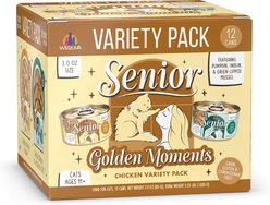Weruva Senior Golden Moments Variety Pack Canned Cat Food, 12 count, 3-oz can