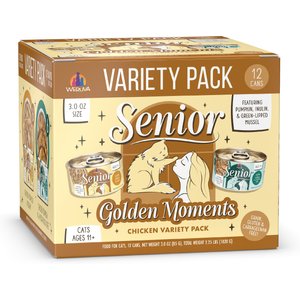 Weruva Senior Golden Moments Variety Pack Canned Cat Food, 12 count, 3-oz can