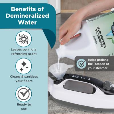 Show full view: Steam & Go Eucalyptus Mint Demineralized Steam Mop Water, 1-gal bottle, 1 count slide 5 of 6