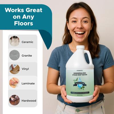 Show full view: Steam & Go Eucalyptus Mint Demineralized Steam Mop Water, 1-gal bottle, 1 count slide 3 of 6