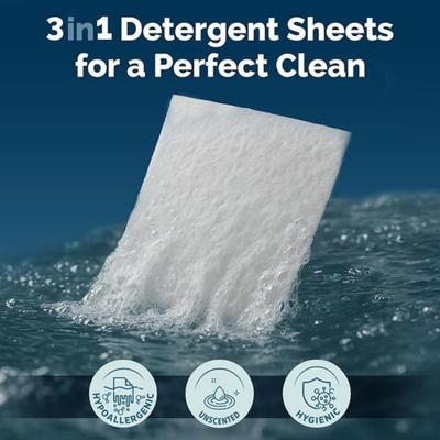 Show full view: Steam & Go Laundry 3-in-1 Dissolvable Detergent Sheets, 30 count slide 3 of 8