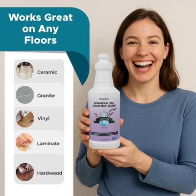 Show full view: Steam & Go Lavender Demineralized Steam Mop Water, 32-fl oz bottle, 6 count slide 5 of 5