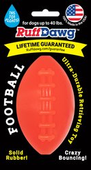 Ruff Dawg Football Dog Chew Toy, Orange, Small slide 1 of 4