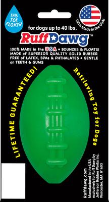 Show full view: Ruff Dawg Football Dog Chew Toy, Green, Small slide 2 of 3