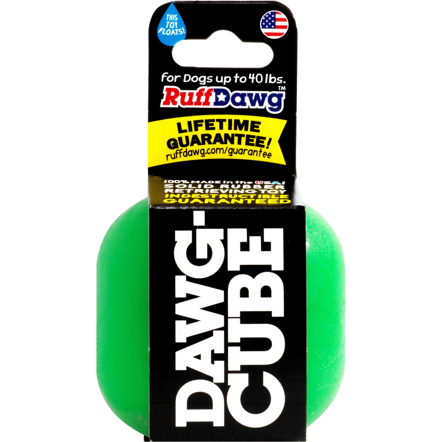 Ruff Dawg Dawg-Cube Dog Chew Toy, Green, Medium