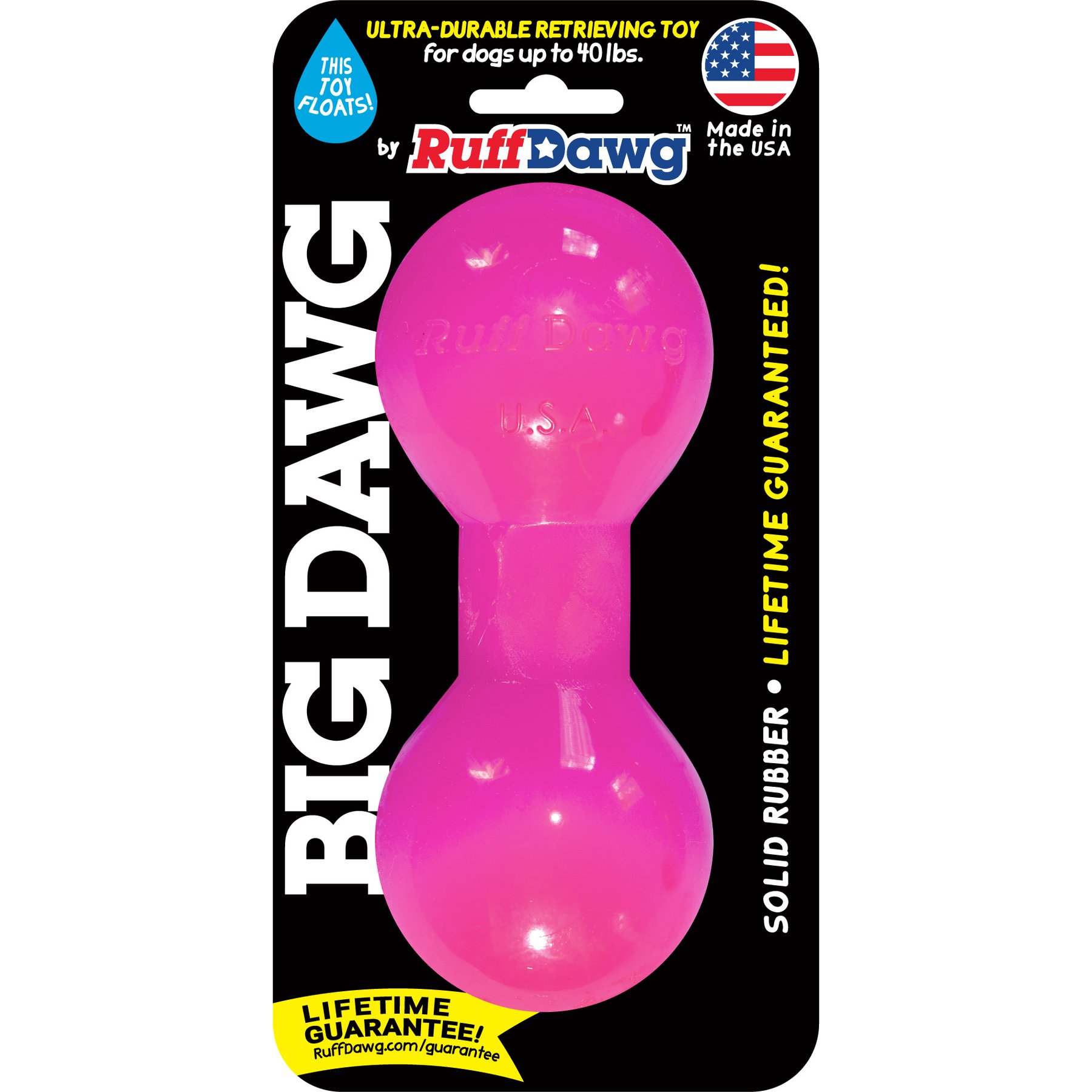 Ruff Dawg Big Dawg Dog Chew Toy, Pink, Small
