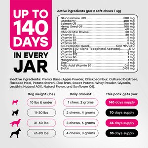 Pup Choice with Probiotics & Glucosamine, Bacon Flavor Soft & Chewy Multivitamin for Dogs, 140 Count