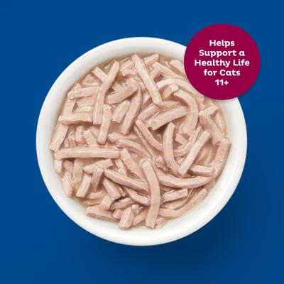 Show full view: 9 Lives Tender Morsels with Real Ocean Whitefish & Tuna Bits in Broth Senior Wet Cat Food, 5.5-oz can, case of 4 slide 5 of 12