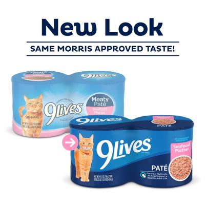 Show full view: 9 Lives Meaty Pate Seafood Platter Wet Cat Food, 5.5-oz can, case of 4 slide 3 of 13