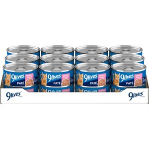 9 Lives Meaty Pate Seafood Platter Wet Cat Food, 5.5-oz can, case of 24