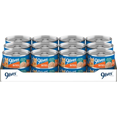 9 Lives 9 Lives Bites with Real Chicken & Fish In Gravy Wet Cat Food, 5.5-oz can, case of 24
