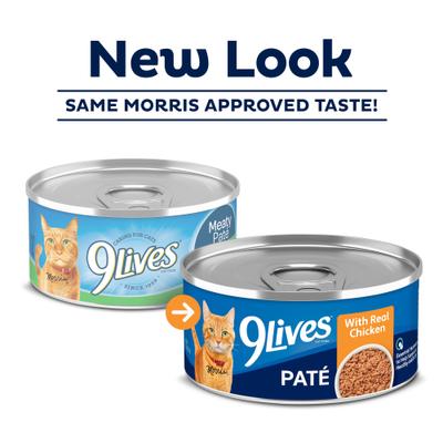 Show full view: 9 Lives Meaty Pate with Real Chicken Wet Cat Food, 5.5-oz can, case of 24 slide 3 of 13