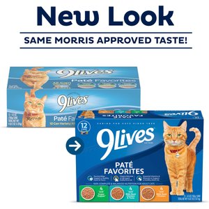 9 Lives Pate Favorites Variety Pack Canned Cat Food, 5.5-oz, case of 12