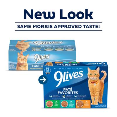 Show full view: 9 Lives Pate Favorites Variety Pack Canned Cat Food, 5.5-oz, case of 12 slide 3 of 13