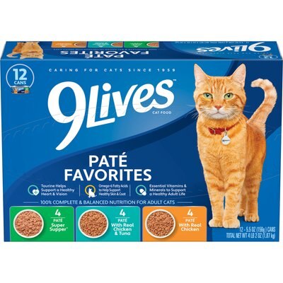 9 Lives 9 Lives Pate Favorites Variety Pack Canned Cat Food, 5.5-oz, case of 12