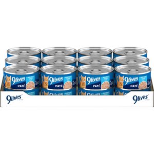 9 Lives Meaty Pate with Real Ocean Whitefish Canned Cat Food, 5.5-oz, case of 24