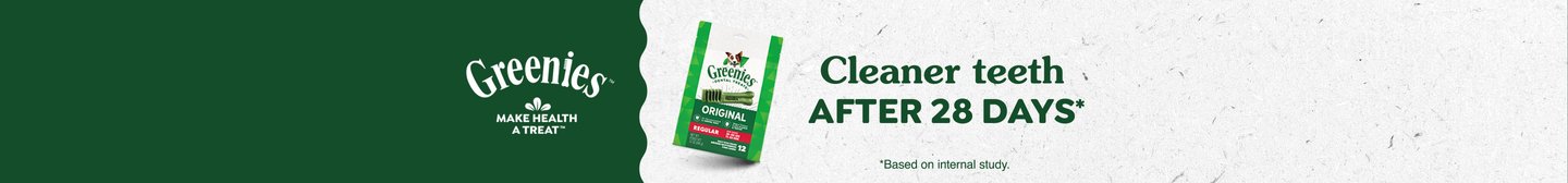 Greenies Make Health a Treat Cleaner teeth after 28 days* *Based on internal study.