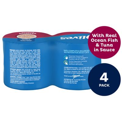 Show full view: 9 Lives Tender Morsels with Real Ocean Whitefish & Tuna Bits in Broth Senior Wet Cat Food, 5.5-oz can, case of 4 slide 4 of 12