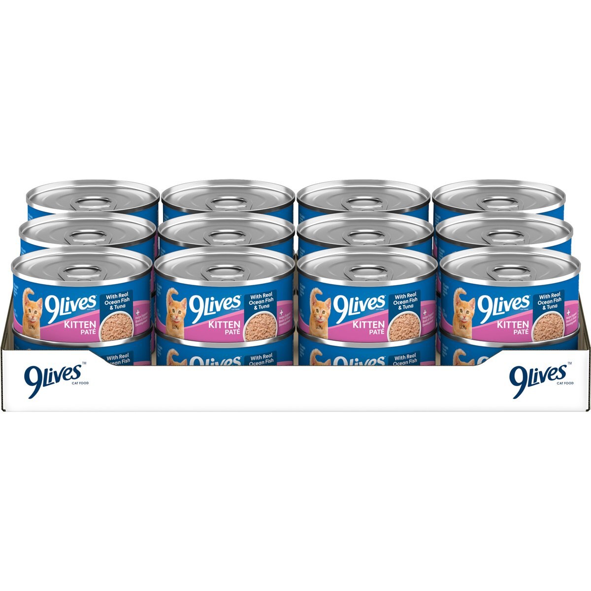 9 Lives Kitten Pate with Real Ocean Fish & Tuna Wet Cat Food, 5.5-oz can, case of 24