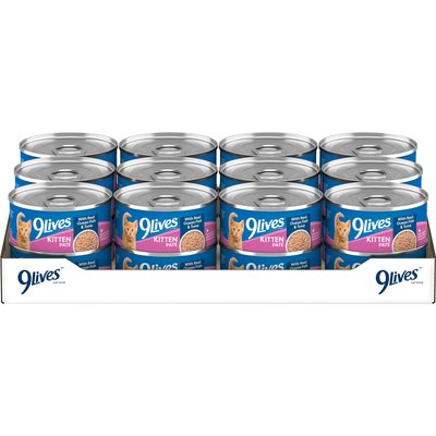 9 Lives 9 Lives Kitten Pate with Real Ocean Fish & Tuna Wet Cat Food, 5.5-oz can, case of 24