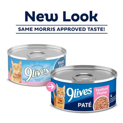 Show full view: 9 Lives Meaty Pate Seafood Platter Wet Cat Food, 5.5-oz can, case of 24 slide 3 of 13
