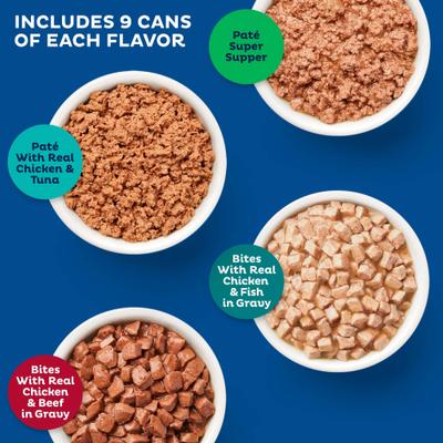 Show full view: 9 Lives Meaty Favorites Variety Pack Canned Cat Food, 5.5-oz, case of 36 slide 5 of 12