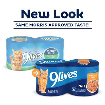 Show full view: 9 Lives Meaty Pate with Real Chicken Wet Cat Food, 5.5-oz can, case of 4 slide 3 of 13