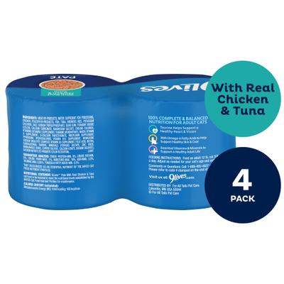 Show full view: 9 Lives Meaty Pate with Real Chicken & Tuna Wet Cat Food, 5.5-oz can, case of 4 slide 4 of 12