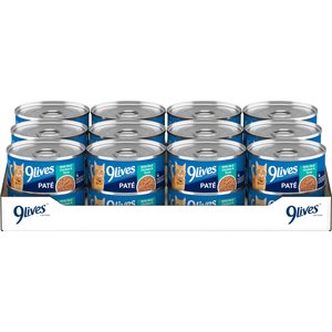9 Lives Meaty Pate with Real Chicken & Tuna Wet Cat Food, 5.5-oz can, case of 24