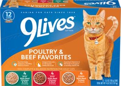 9 Lives Gravy Favorites Variety Pack Canned Cat Food, 5.5-oz, case of 12