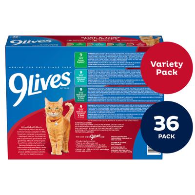 Show full view: 9 Lives Meaty Favorites Variety Pack Canned Cat Food, 5.5-oz, case of 36 slide 4 of 12