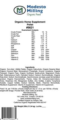 Show full view: Modesto Milling Organic Horse Supplement Pellets Horse Feed, 25-lb bag slide 5 of 7