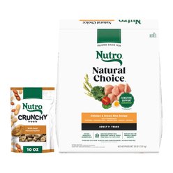 Nutro Natural Choice Adult Chicken & Brown Rice Recipe Dry Food + Crunchy with Real Peanut Butter Dog Treats