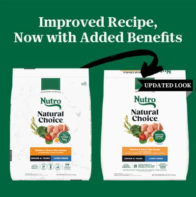 Show full view: Nutro Natural Choice Senior Large Breed Chicken & Brown Rice Recipe Dry Dog Food, 30-lb bag slide 3 of 11