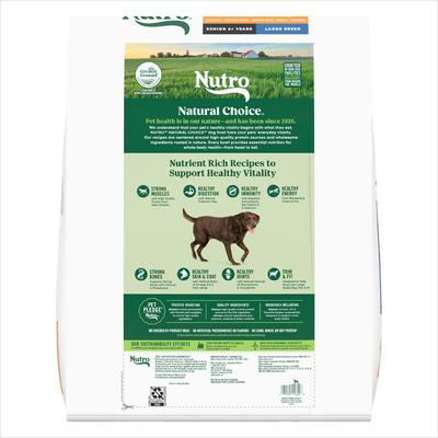 Show full view: Nutro Natural Choice Senior Large Breed Chicken & Brown Rice Recipe Dry Dog Food, 30-lb bag slide 4 of 11