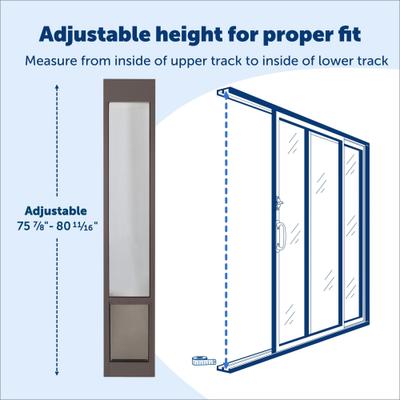 Show full view: PetSafe Sliding 80 11/16-in Glass Pet Door, Bronze, Medium slide 7 of 12