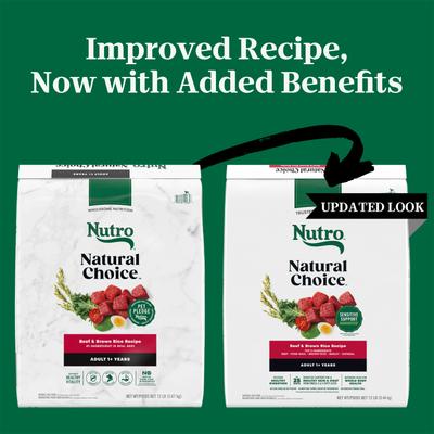 Show full view: Nutro Natural Choice Adult Beef & Brown Rice Recipe Dry Dog Food, 12-lb bag slide 3 of 11