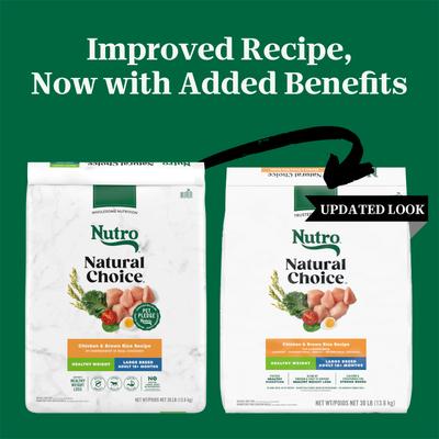 Show full view: Nutro Natural Choice Adult Large Breed Healthy Weight Chicken & Brown Rice Recipe Dry Dog Food, 30-lb bag slide 3 of 11