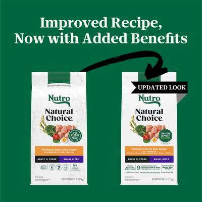 Show full view: Nutro Natural Choice Adult Small Bites Chicken & Brown Rice Recipe Dry Dog Food, 5-lb bag slide 3 of 11