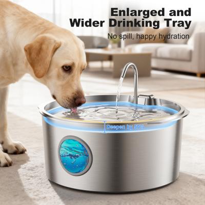 Show full view: Casfuy PWS-701 Stainless Steel Dog Water Fountain, X-Large: 12-L / 3.2-gal slide 2 of 7