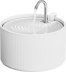 PawsPik Ceramic Serenity Faucet Dog & Cat Water Fountain, White, 9-cup