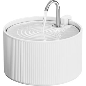 PawsPik Ceramic Serenity Faucet Dog & Cat Water Fountain, White, 9-cup