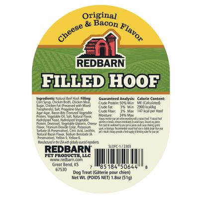 Show full view: Redbarn Cheese n' Bacon Filled Cow Hooves Dog Treats, 4-in chew, 1 count slide 5 of 10